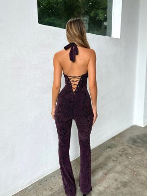SAWYER JUMPSUIT PURPLE BURNOUT