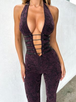 SAWYER JUMPSUIT PURPLE BURNOUT