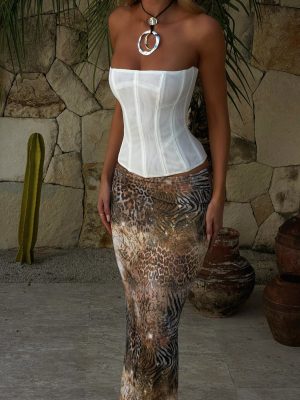 SOLA MESH CORSET TOP WHITE