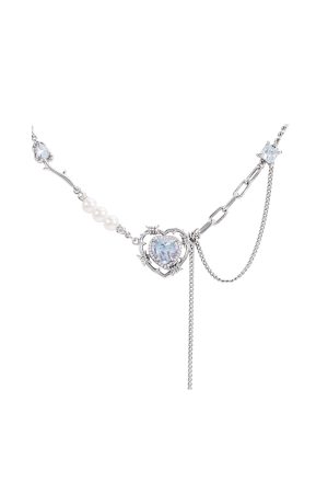 CRYSTALE NECKLACE SILVER