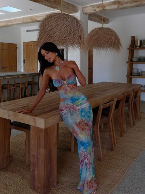 NIKI MAXI DRESS OPAL TOPAZ