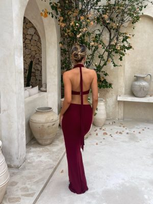 SABINE MAXI DRESS DEEP RED