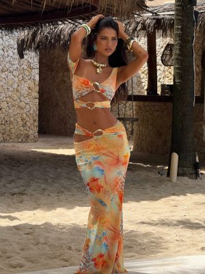 SIONAN MAXI SKIRT TEAL MALTA