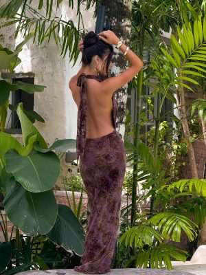 TIANE MAXI DRESS BROWN MULTI