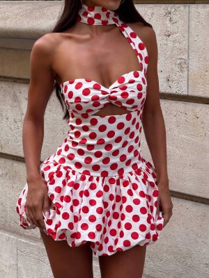 HAYLEY MINI DRESS RED POLKA DOT