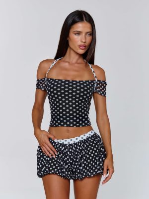MARLOWE SHORTS BLACK POLKA DOT