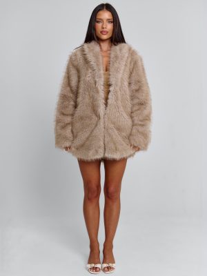 NAHLA LONG JACKET TAN
