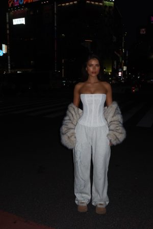 SOLA MESH CORSET TOP WHITE